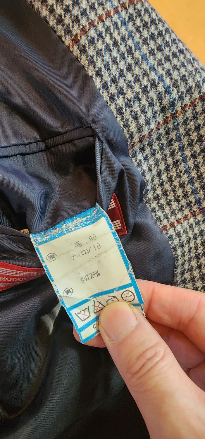 그레이 체크 모직자켓  M 상품이미지8