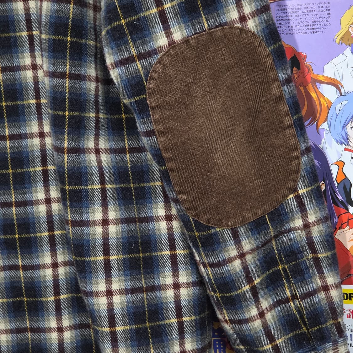 브라운 코듀로이 패치 체크 누빔 셔츠 상품이미지9