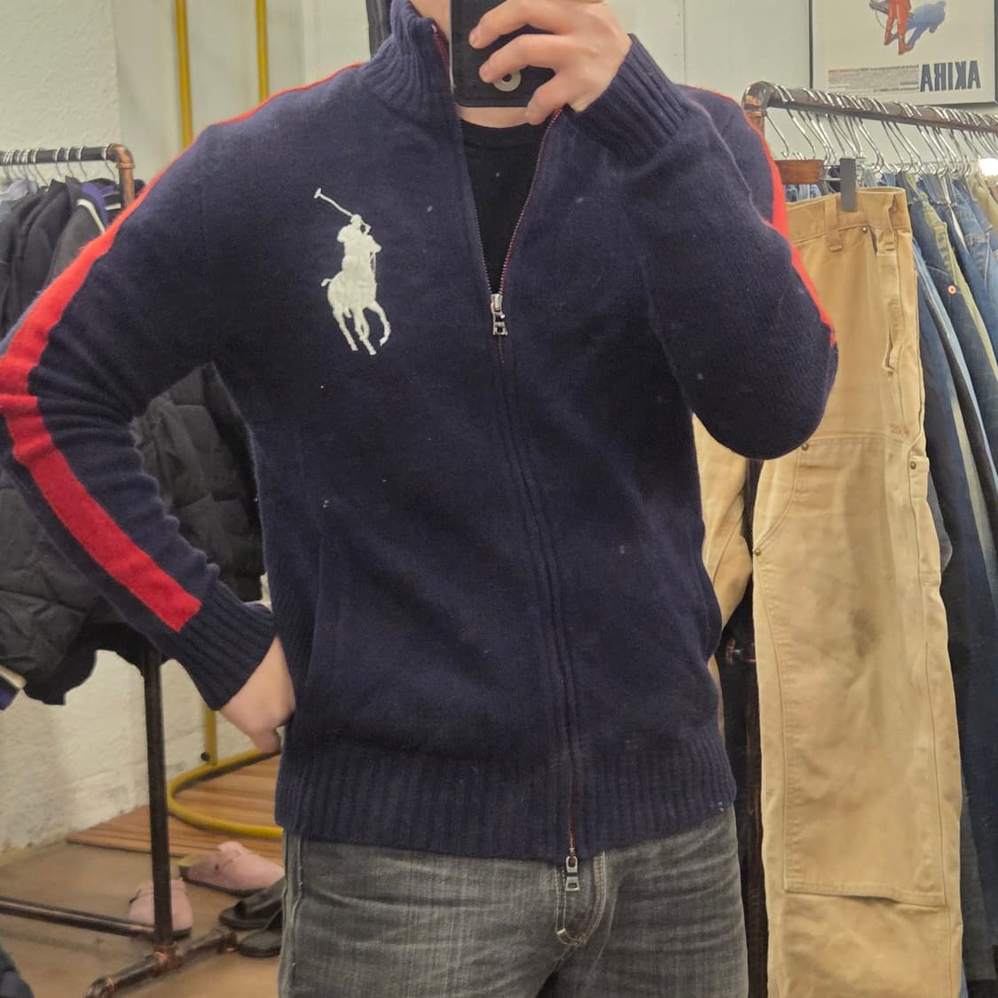 폴로 빅포니 브리튼 니트 집업 m 치프키프 상품이미지5