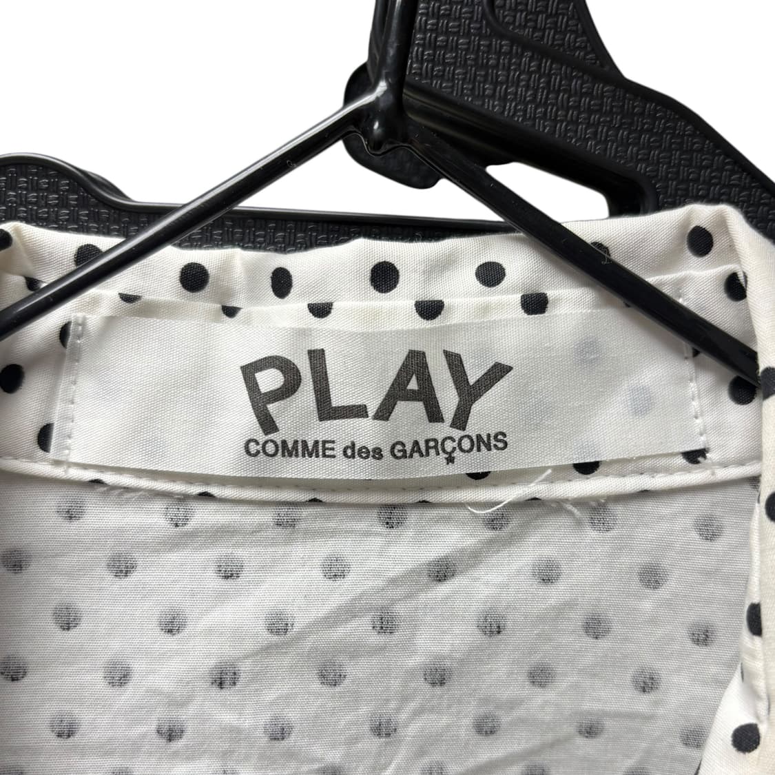 3835 꼼데가르송 화이트 도트 하트패치 긴팔셔츠 상품이미지4