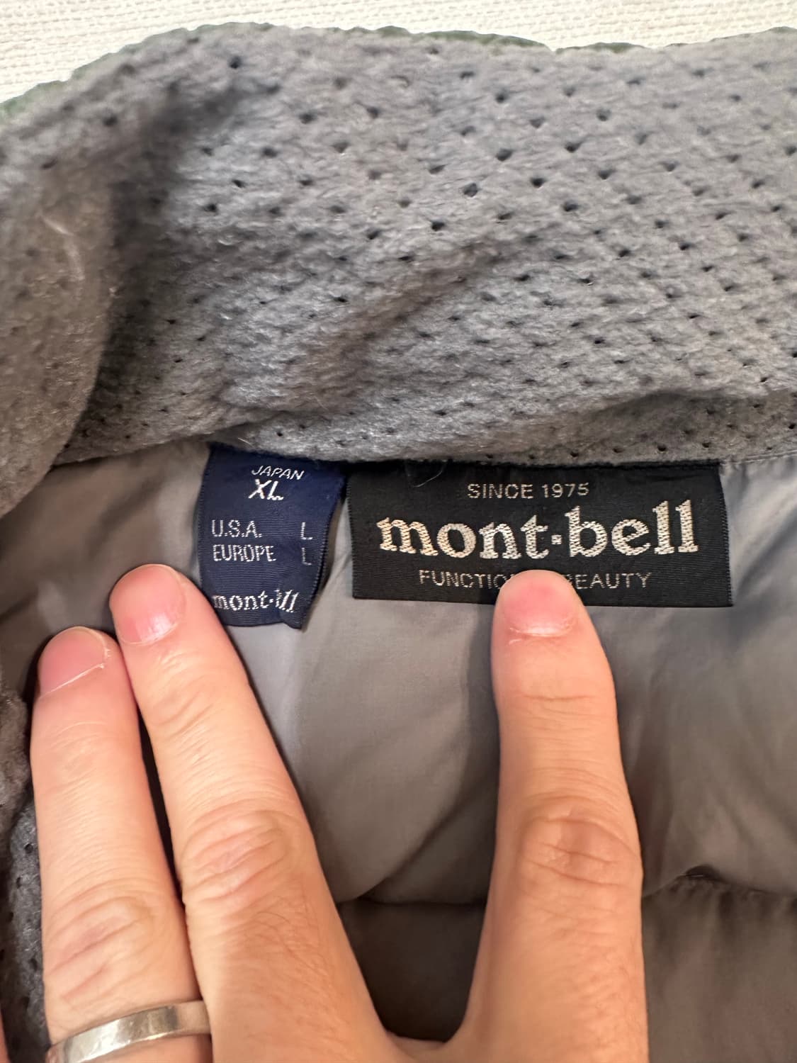 (XL)몽벨 알파인 일본 빈티지 경량 다운 그린 상품이미지3