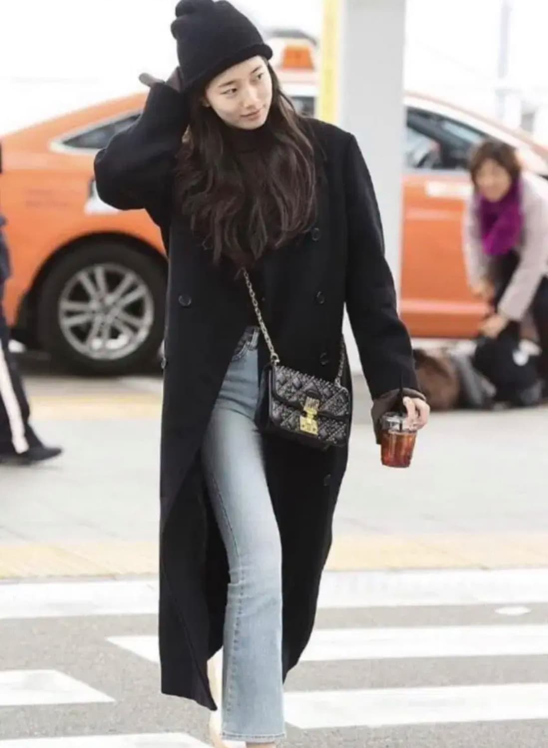 렉토 더블 브레스트 롱코트 (수지코트 / 착용샷있음) 상품이미지3