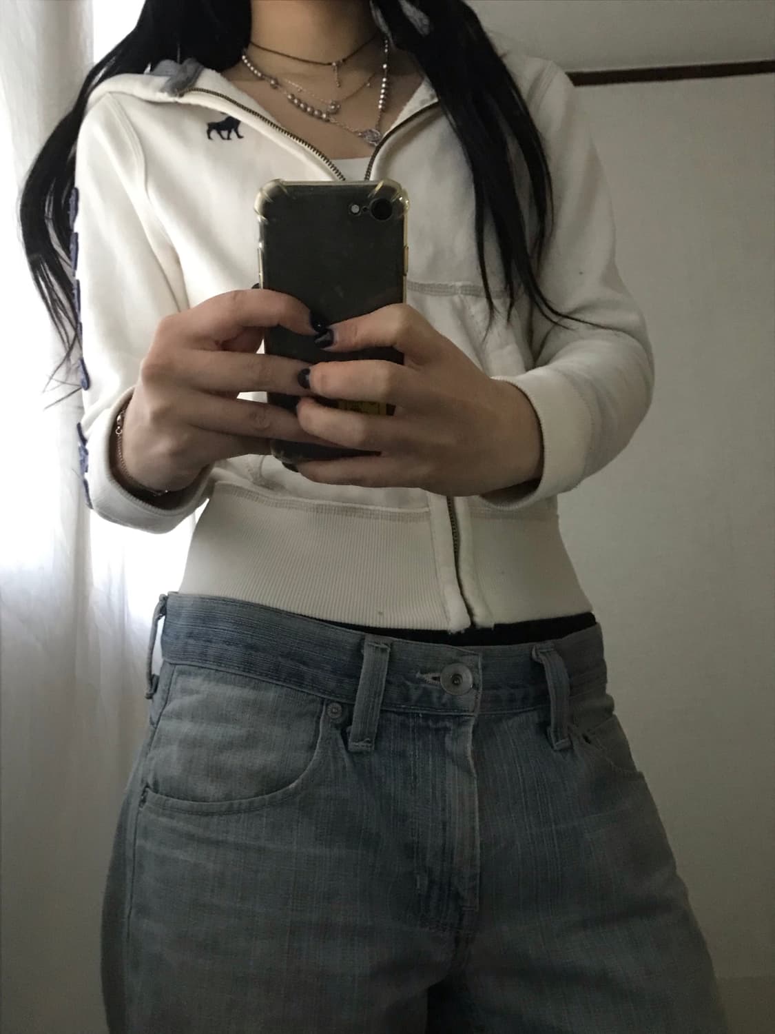 아베크롬비 아이보리 스티치 후드집업 상품이미지4