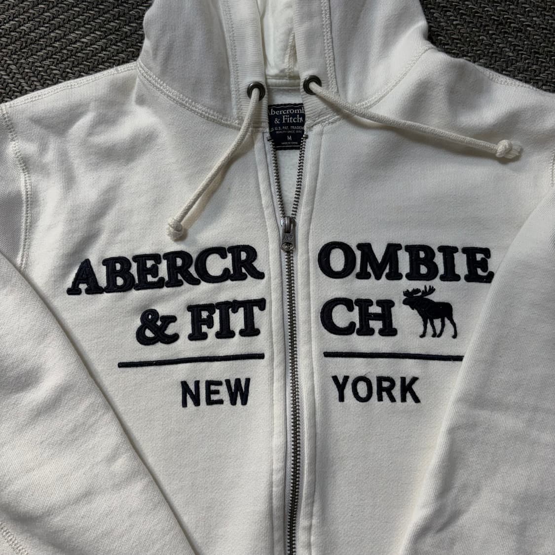 아베크롬비 울프죠 아이보리 기모 후드집업(M) 상품이미지4