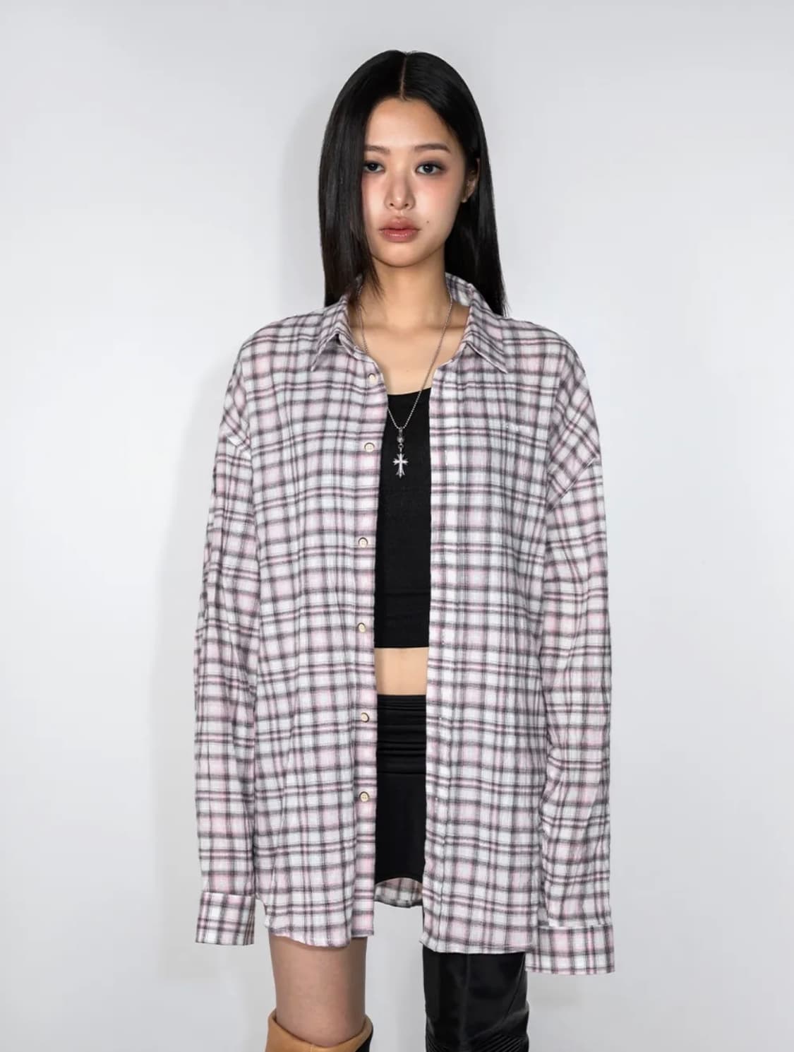 yeel leey 오버사이즈드 아웃웨어 셔츠 핑크  상품이미지1