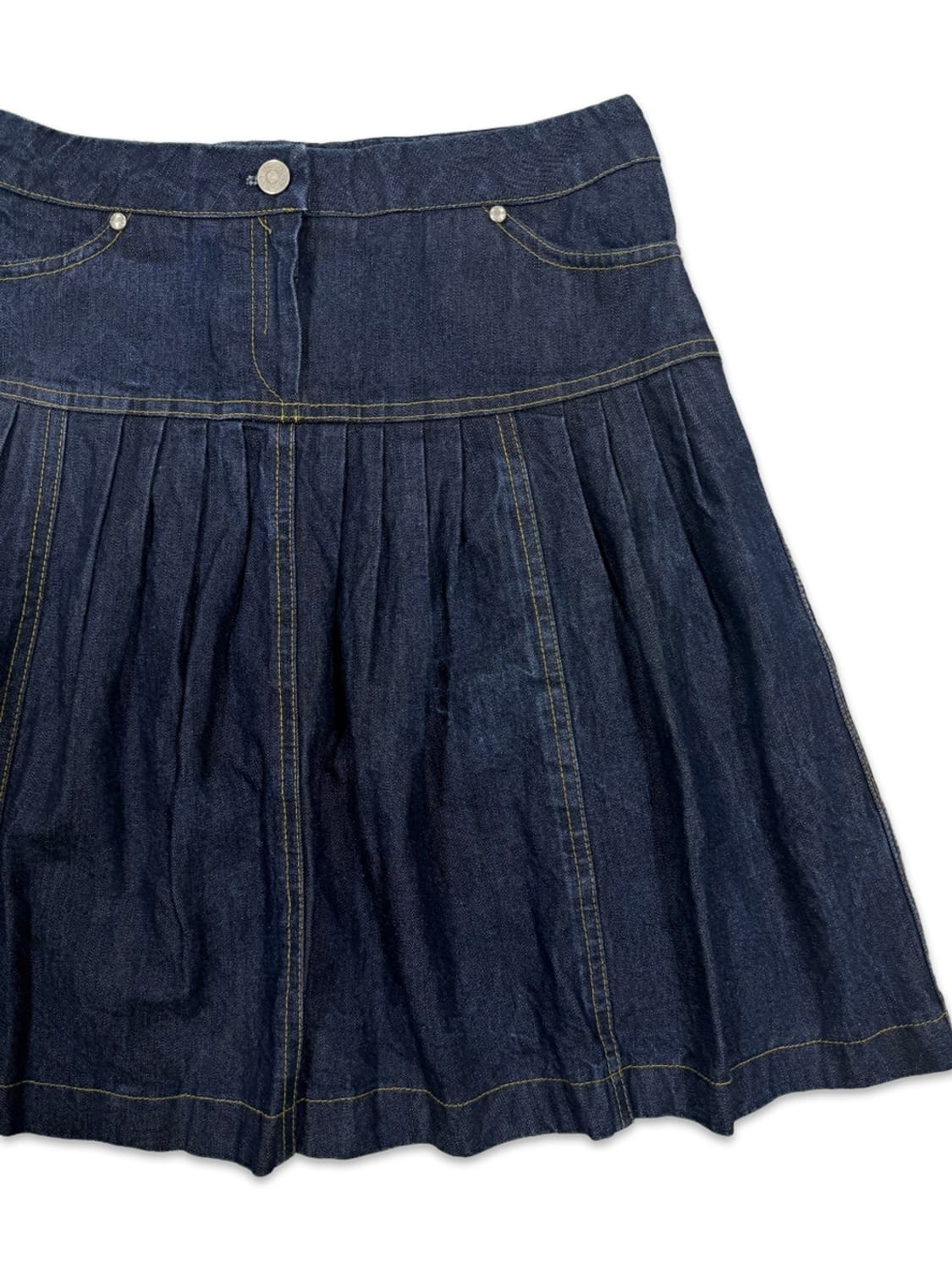 빈티지 데님 플리츠 미니 스커트 상품이미지2