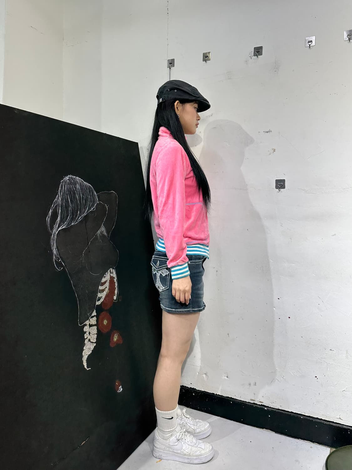 챔피온 y2k 벨벳 태리 크롭 져지 상품이미지2