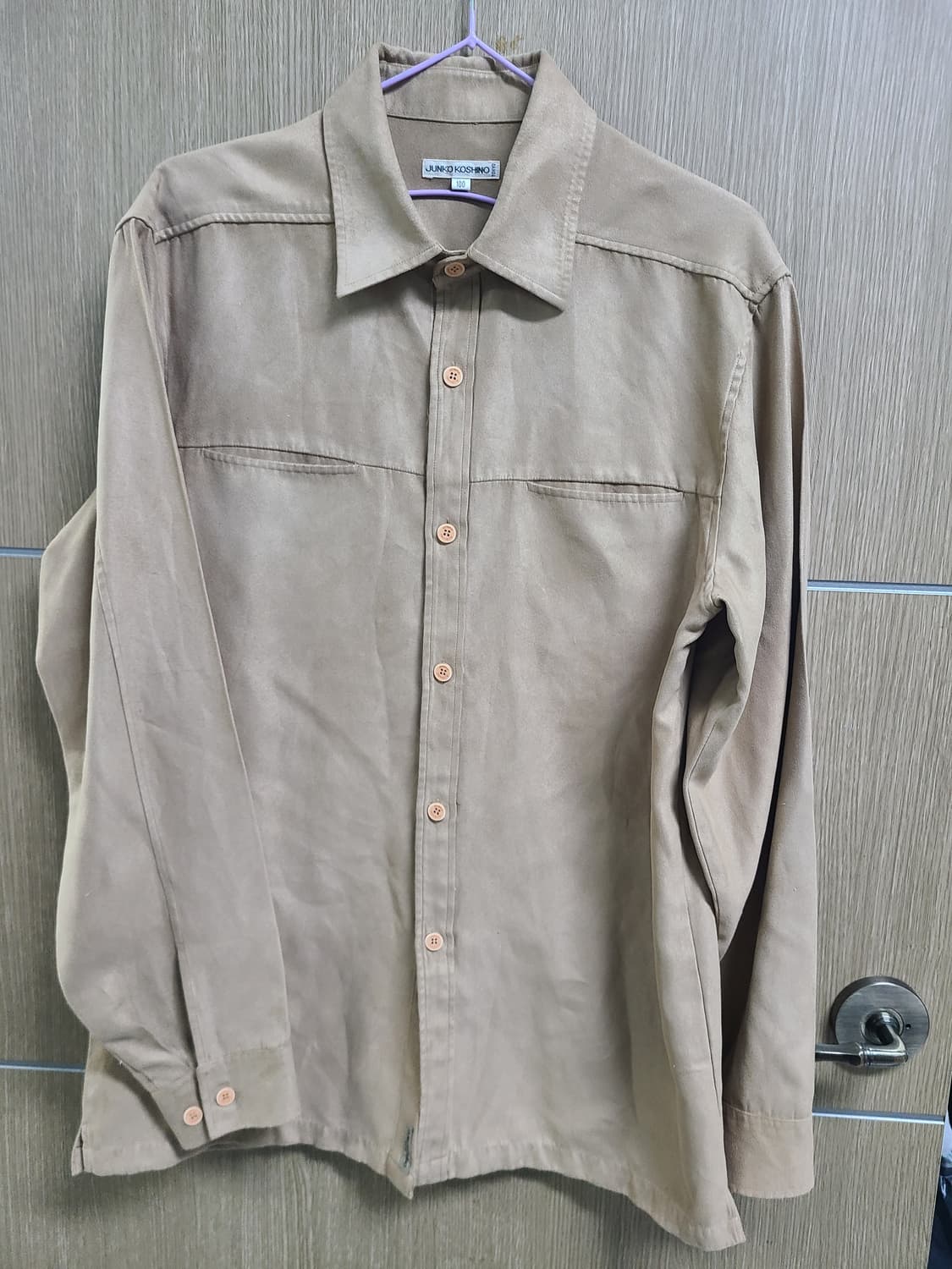 준코 코시모 스웨이드 셔츠 베이지 100 상품이미지1