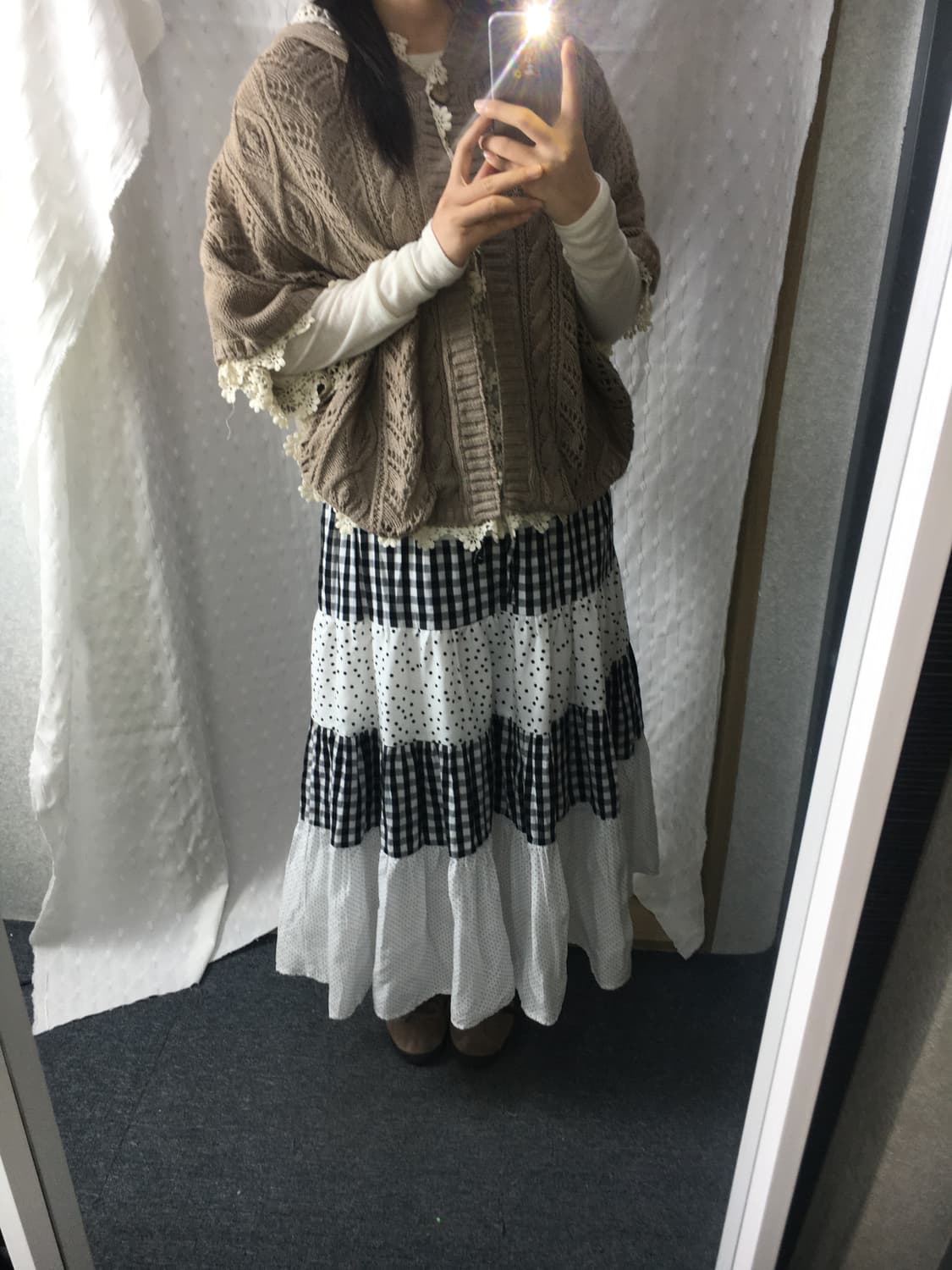 어스뮤직 베이지 레이스 케이프 상품이미지4