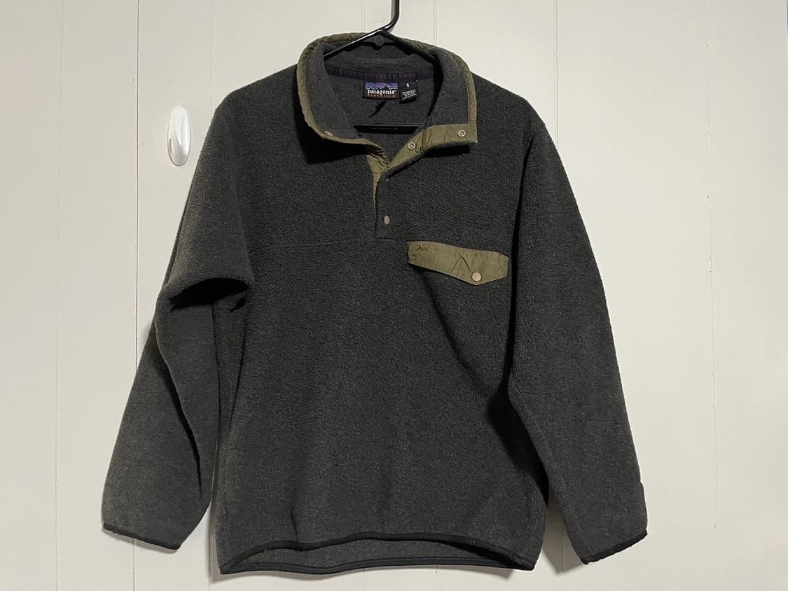 90s 파타고니아 신칠라 스냅-T 그레이/올리브 멕시코 상품이미지3