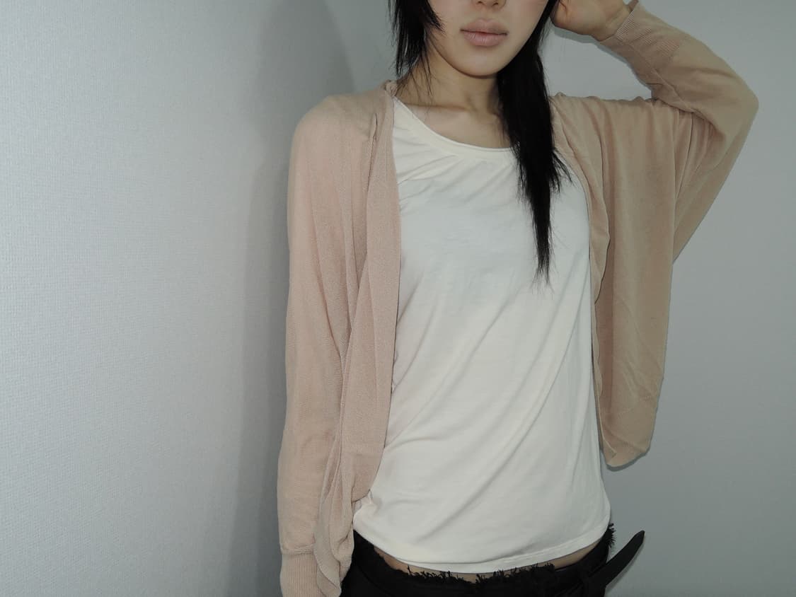 Dolman-Sleeve Sheer Knit Cardigan 상품이미지4