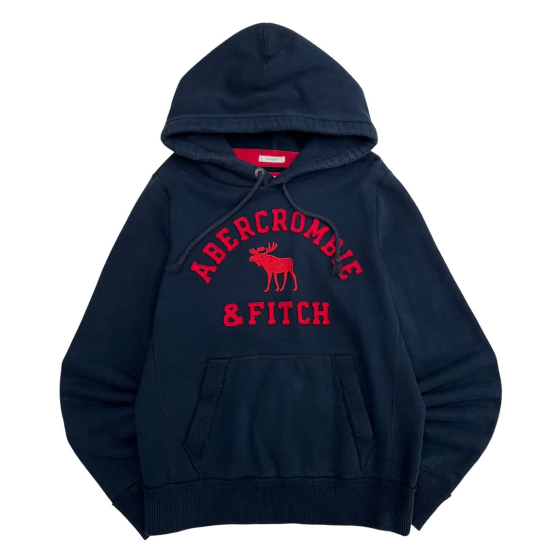 아베크롬비 레드 패치로고 네이비 후드 XL 상품이미지2