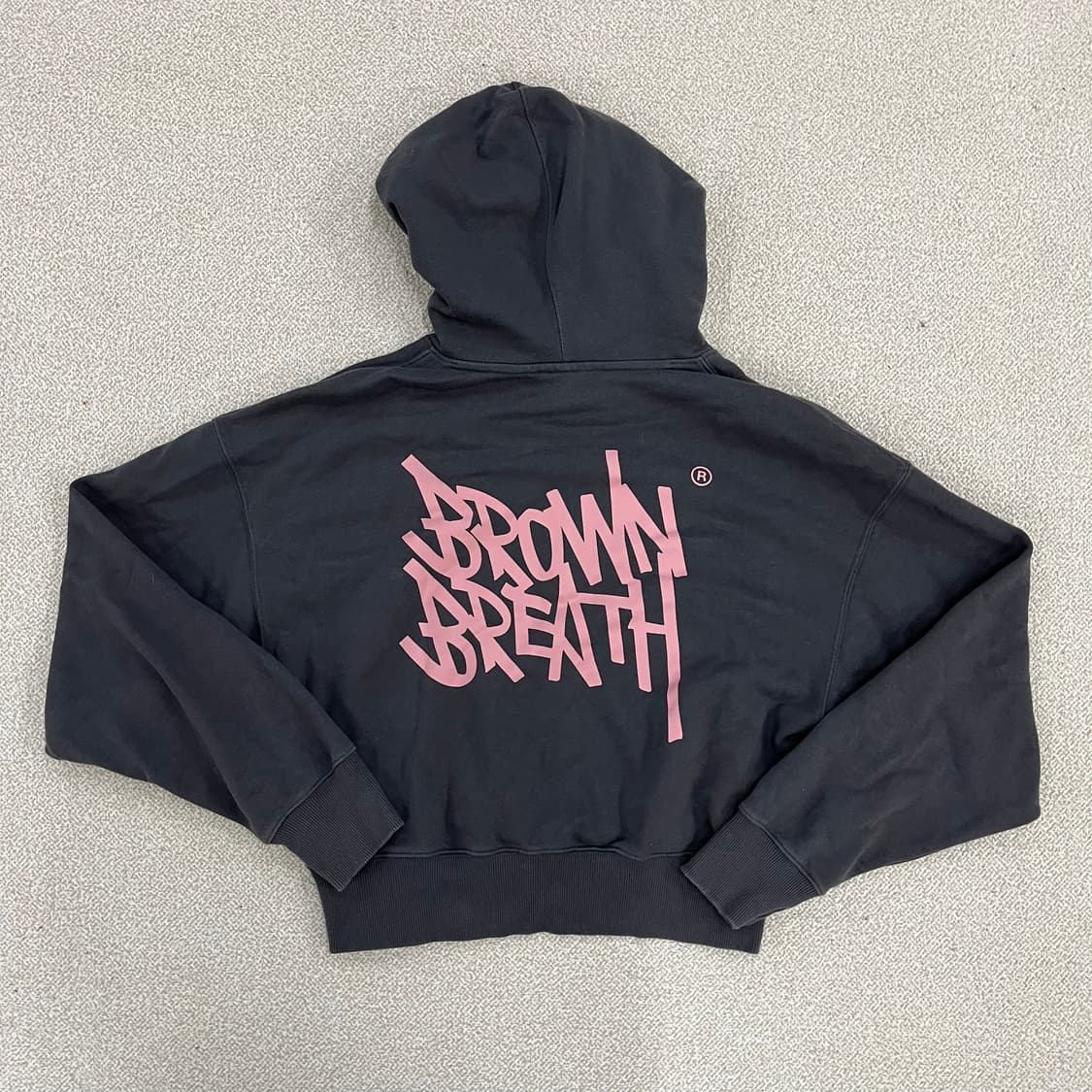 [S] 브라운브레스 차콜 여성 크롭 긴팔 후드 티셔츠 0120M1 상품이미지4