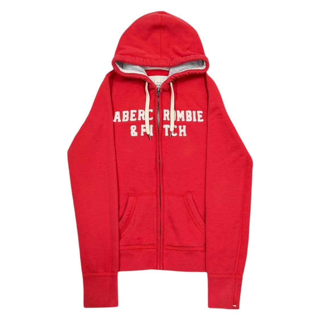 아베크롬비 빈티지 스펠로고 딱붙핏 Y2K 후드집업 자켓 코랄 M 상품이미지1