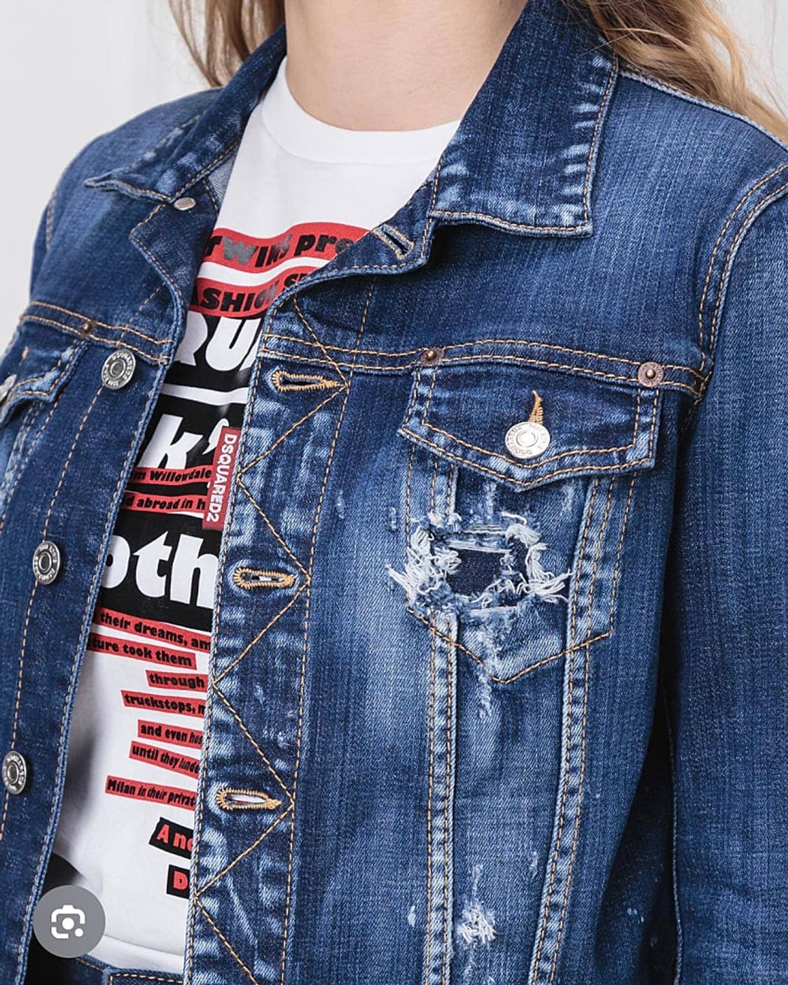 여) 디스퀘어드 데미지드 청자켓  상품이미지8