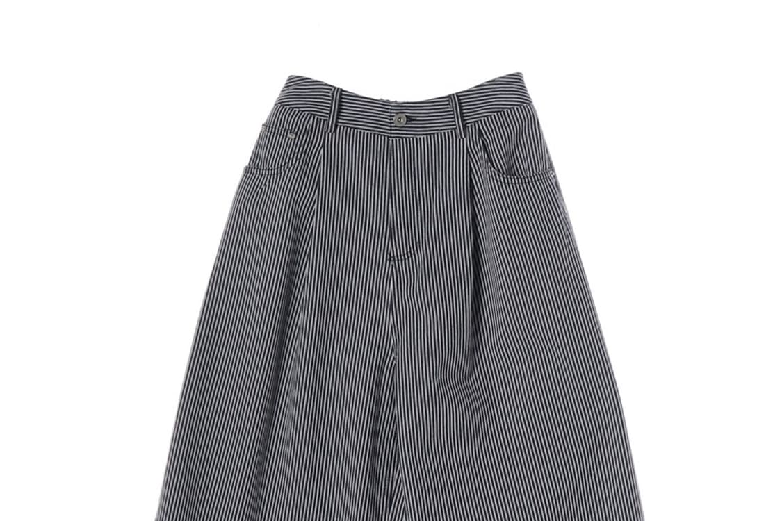 THUS 스트라이프 하이웨스트 와이드 팬츠 상품이미지3