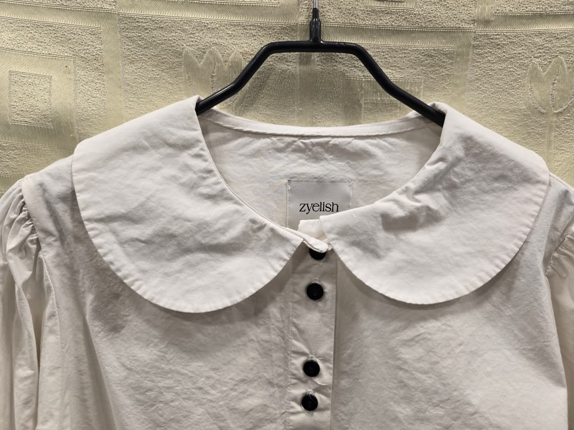 제리쉬 Zyelish 둥근 카라 면 블라우스 프리사이즈 상품이미지3