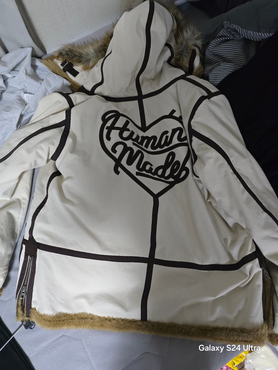 휴먼메이드 밀리터리 캔버스 코트 베이지 상품이미지5