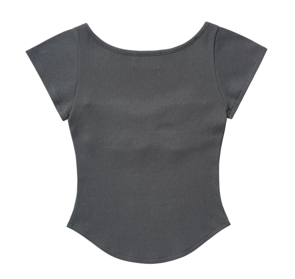 코이세이오 punching shirring top charcoal 상품이미지2