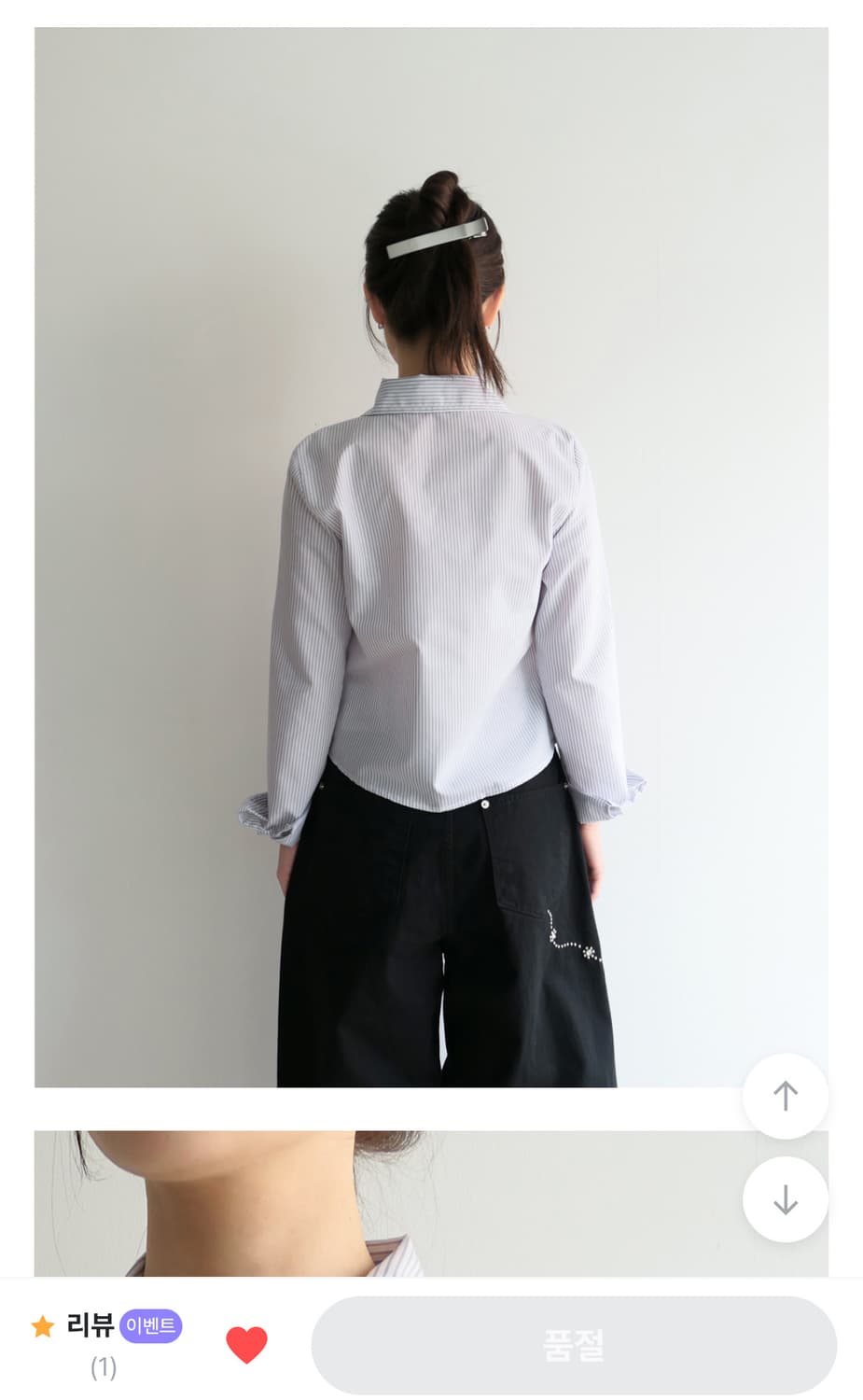 핀 스트라이프 셔링 셔츠 그레이 상품이미지3