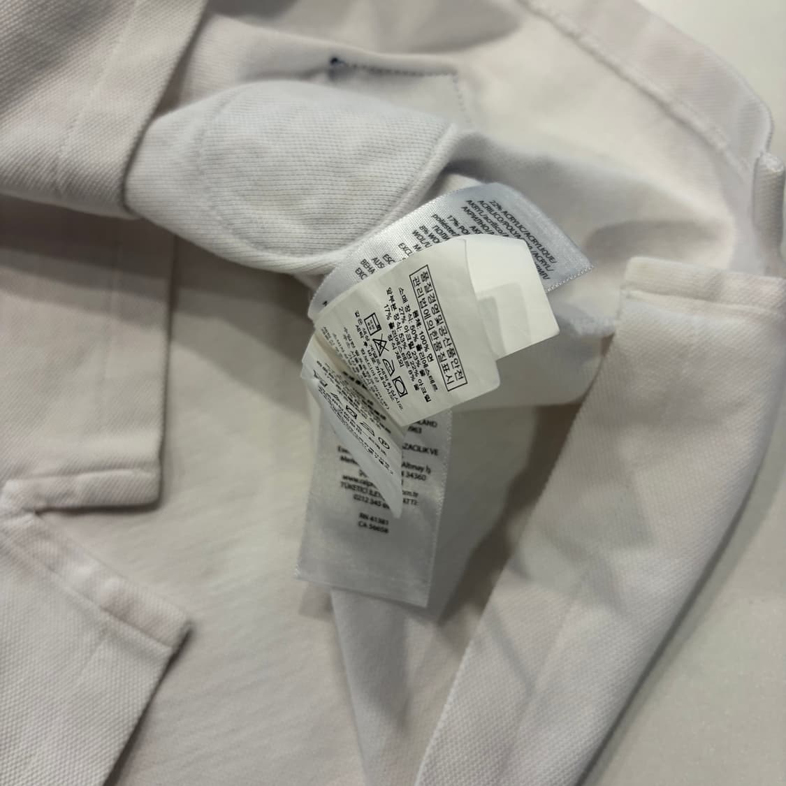 [L] 폴로 랄프로렌 스키니핏 화이트 반팔 카라티 패치 D354 상품이미지7