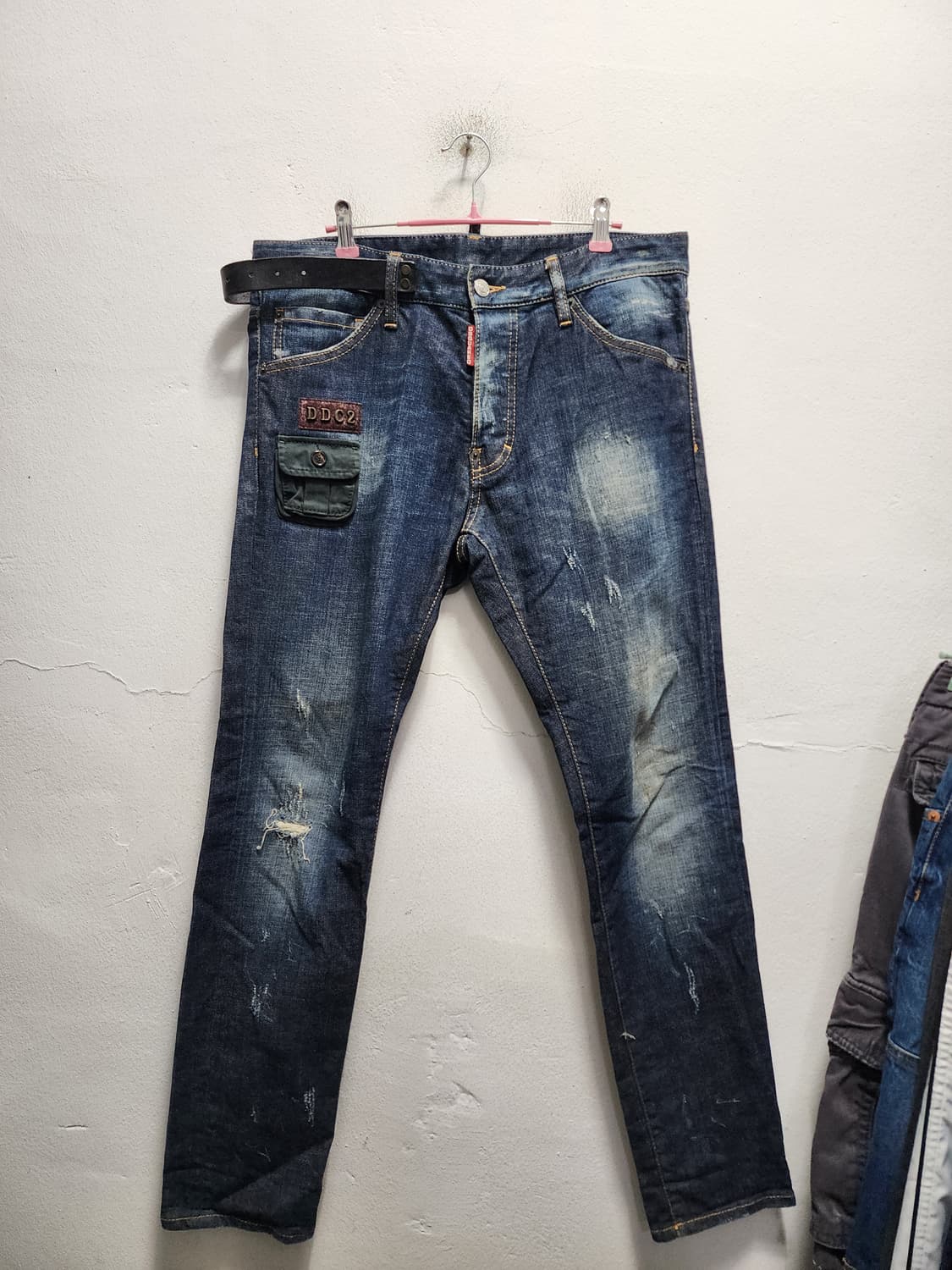 Dsquared2 디스퀘어드2 가죽벨티드 데님 청바지  상품이미지1