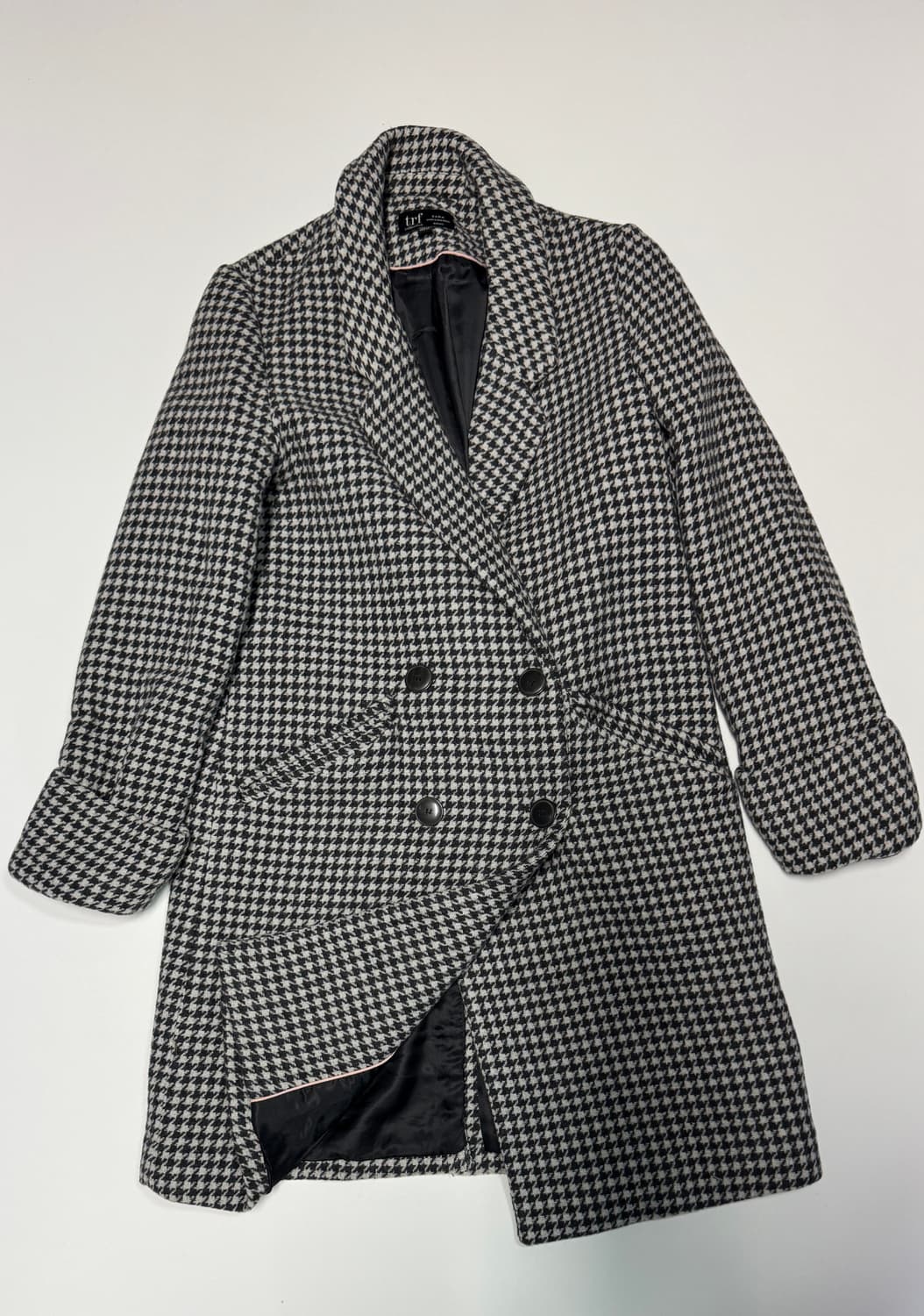 여성 자라 ZaRa 하운드투스 체크 패턴 코트 상품이미지1