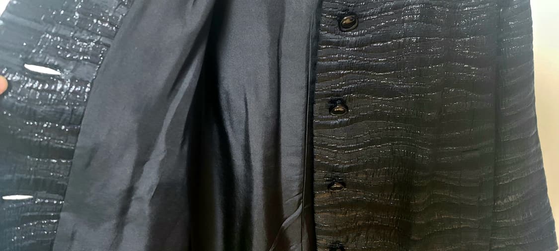 YOSHIKO 클래식 와이드 박시핏 트윙클 자가드 롱코트 상품이미지8