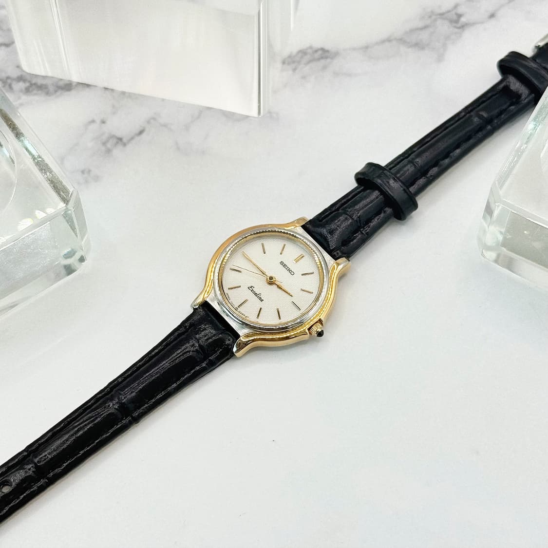 90s00s 빈티지 세이코 엑셀린 투톤 링 베젤 워치 상품이미지5