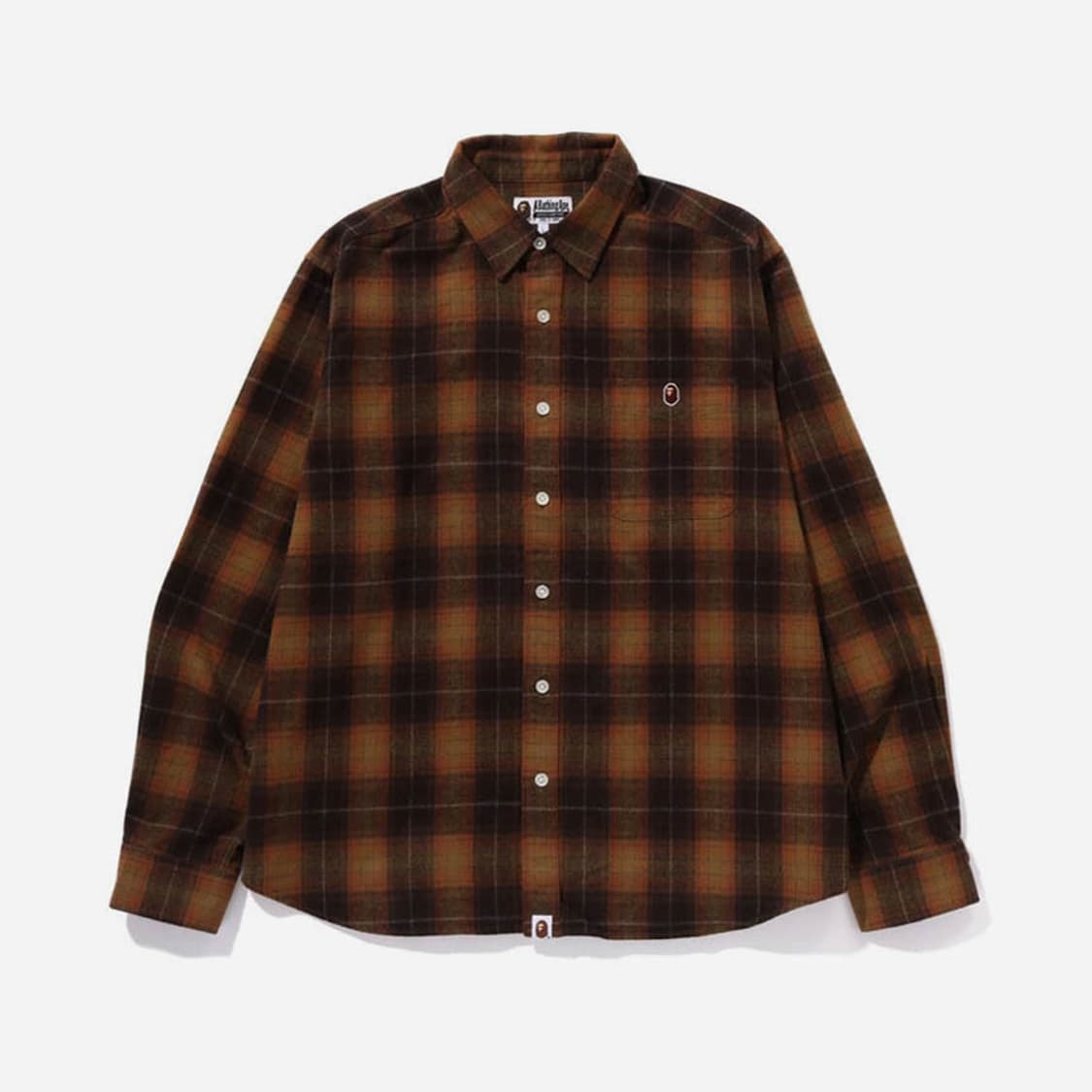 [BAPE] 베이프 에이프 헤드 원포인트 플란넬 체크 셔츠 상품이미지1