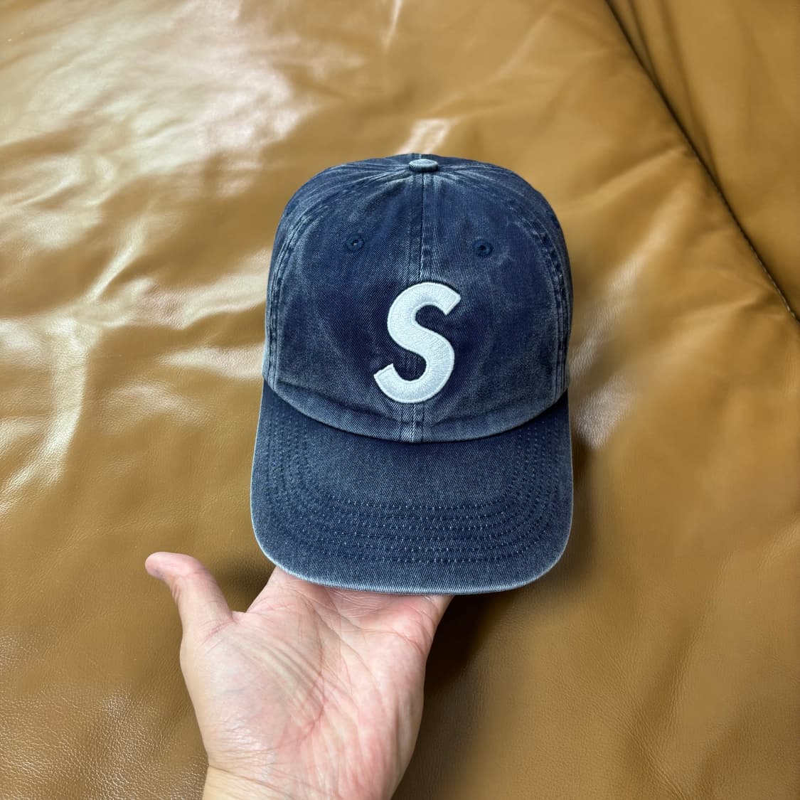 Supreme 슈프림 23fw 피그먼트 네이비 S로고 6패널 볼캡 모자 상품이미지3