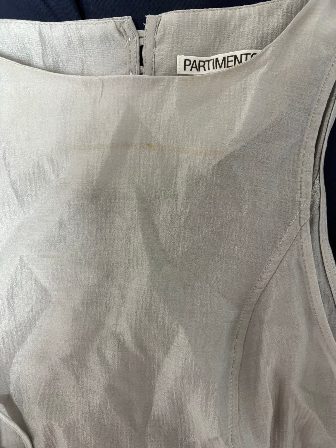 [1회착/오염]파르티멘토우먼 타이넥 프릴 블라우스 스카이 상품이미지4