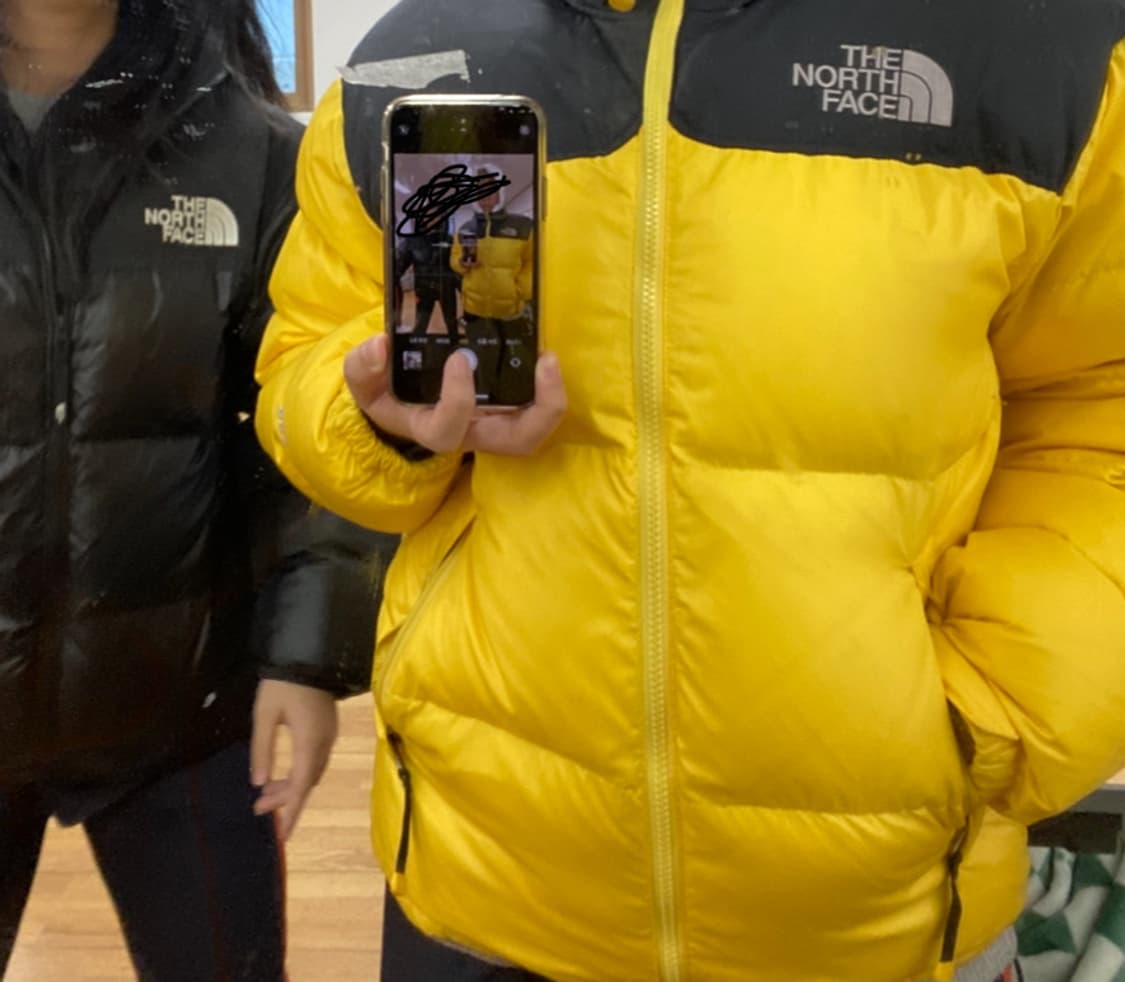 노스페이스 노랑 숏패딩 상품이미지1