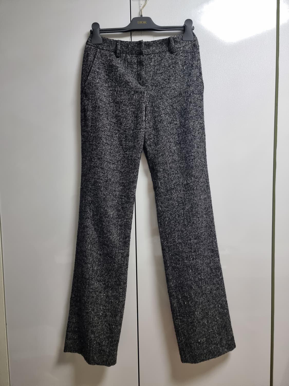 디올 트위드 팬츠 블랙&화이트 그레이 차콜 슬랙스 일자 스트레이트 부츠컷 상품이미지4