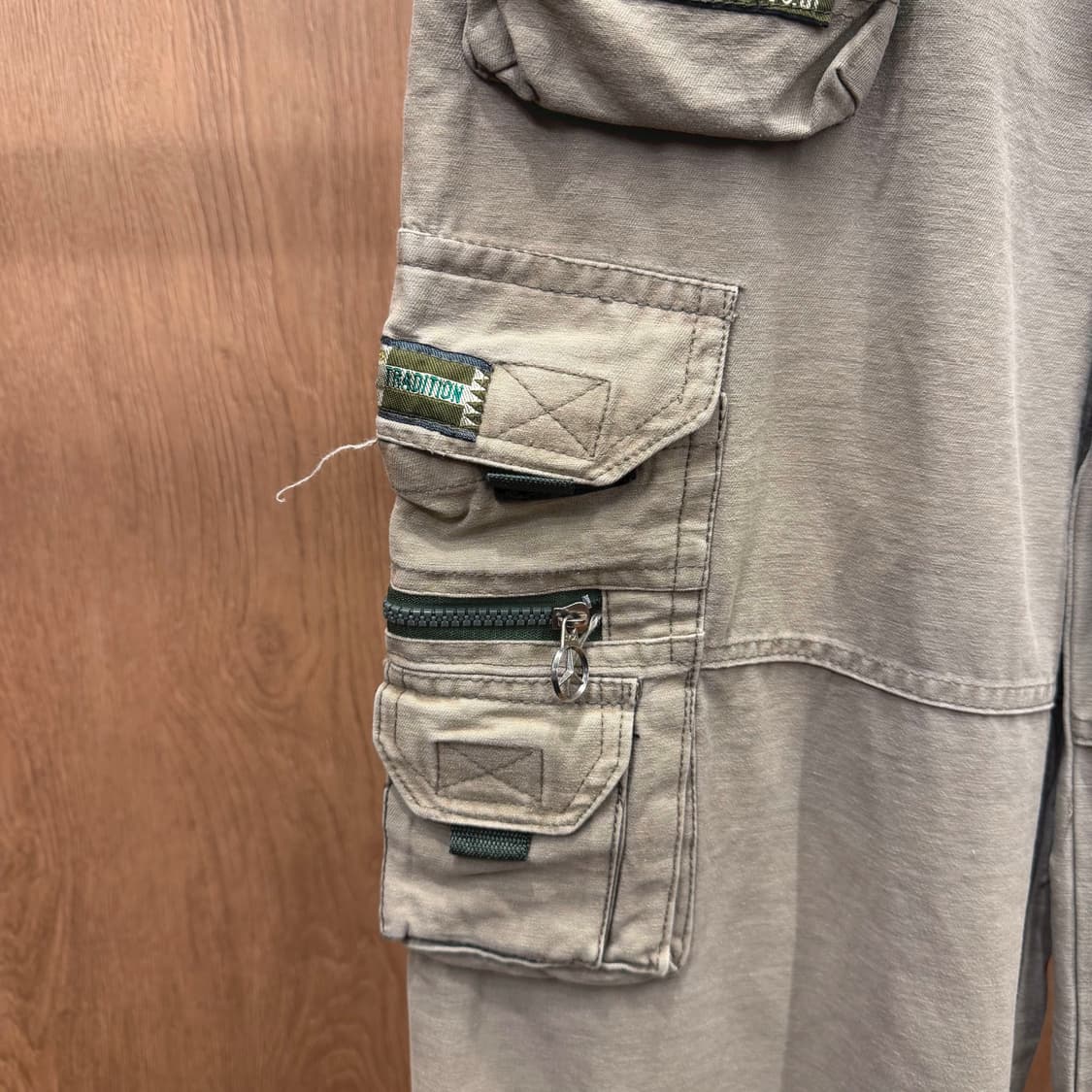 JPN 카고 팬츠 가먼트 다잉 멀티 포켓 사이드 스트랩 와이드핏 베이지 상품이미지6