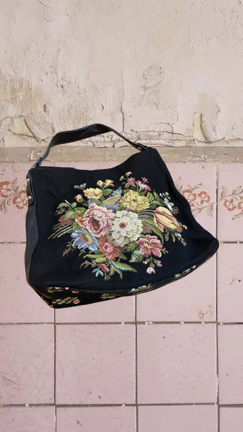 Think Bee 고블랭 플라워 패브릭 토트백 상품이미지1