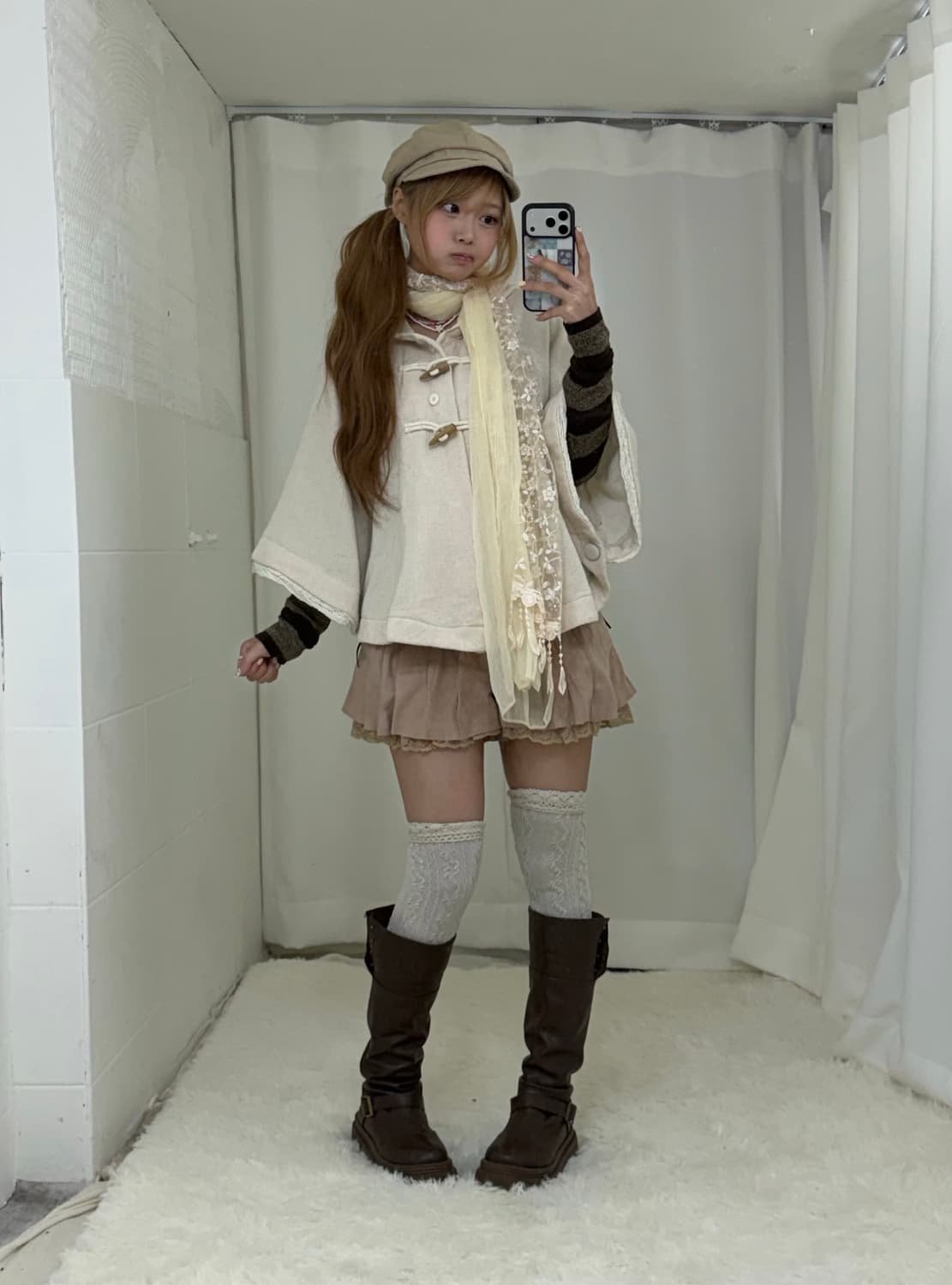 엑시즈팜 케이프 페어리 레이스 브라운 코디세트 상품이미지1