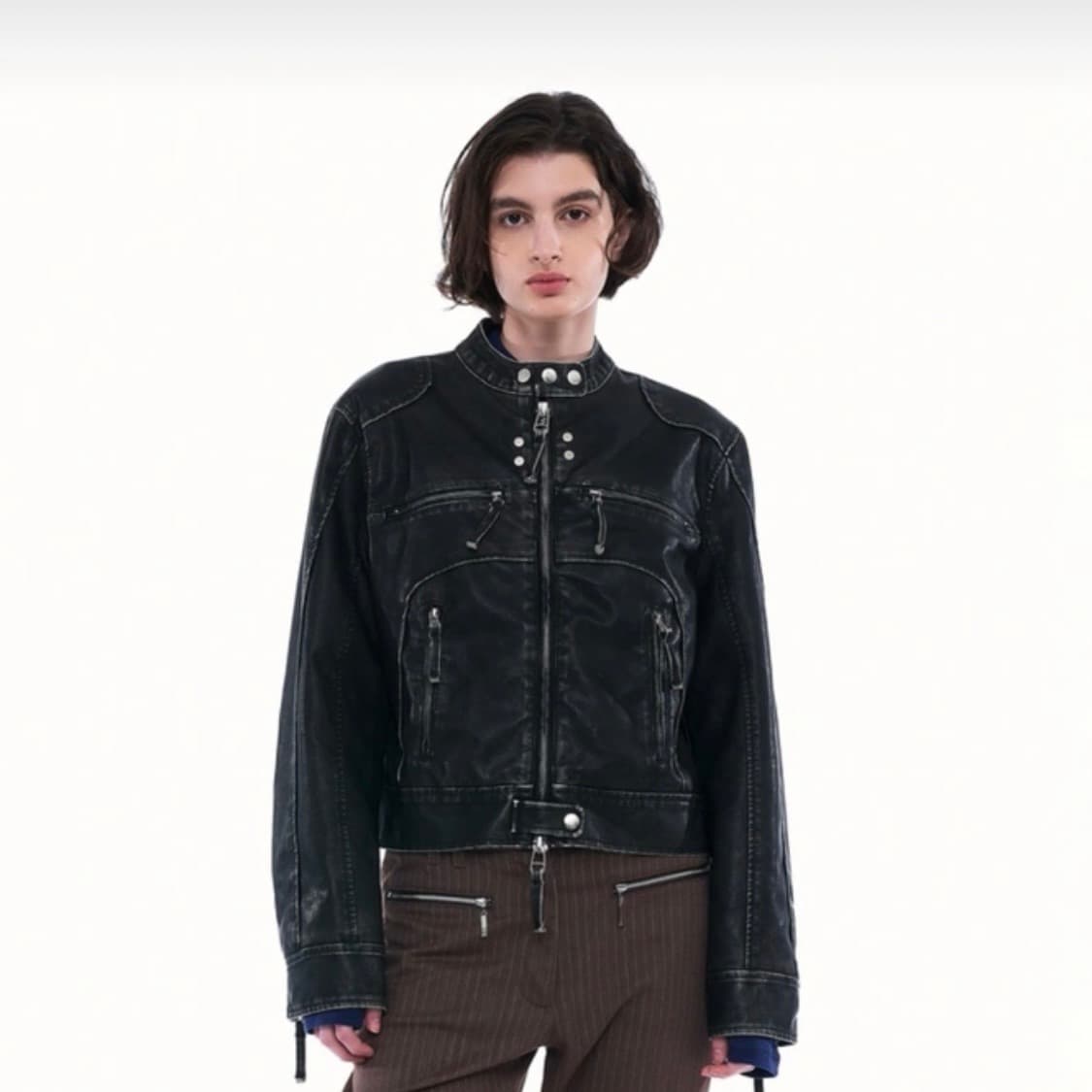 파르티멘토 우먼 워시드 라이더자켓 상품이미지1