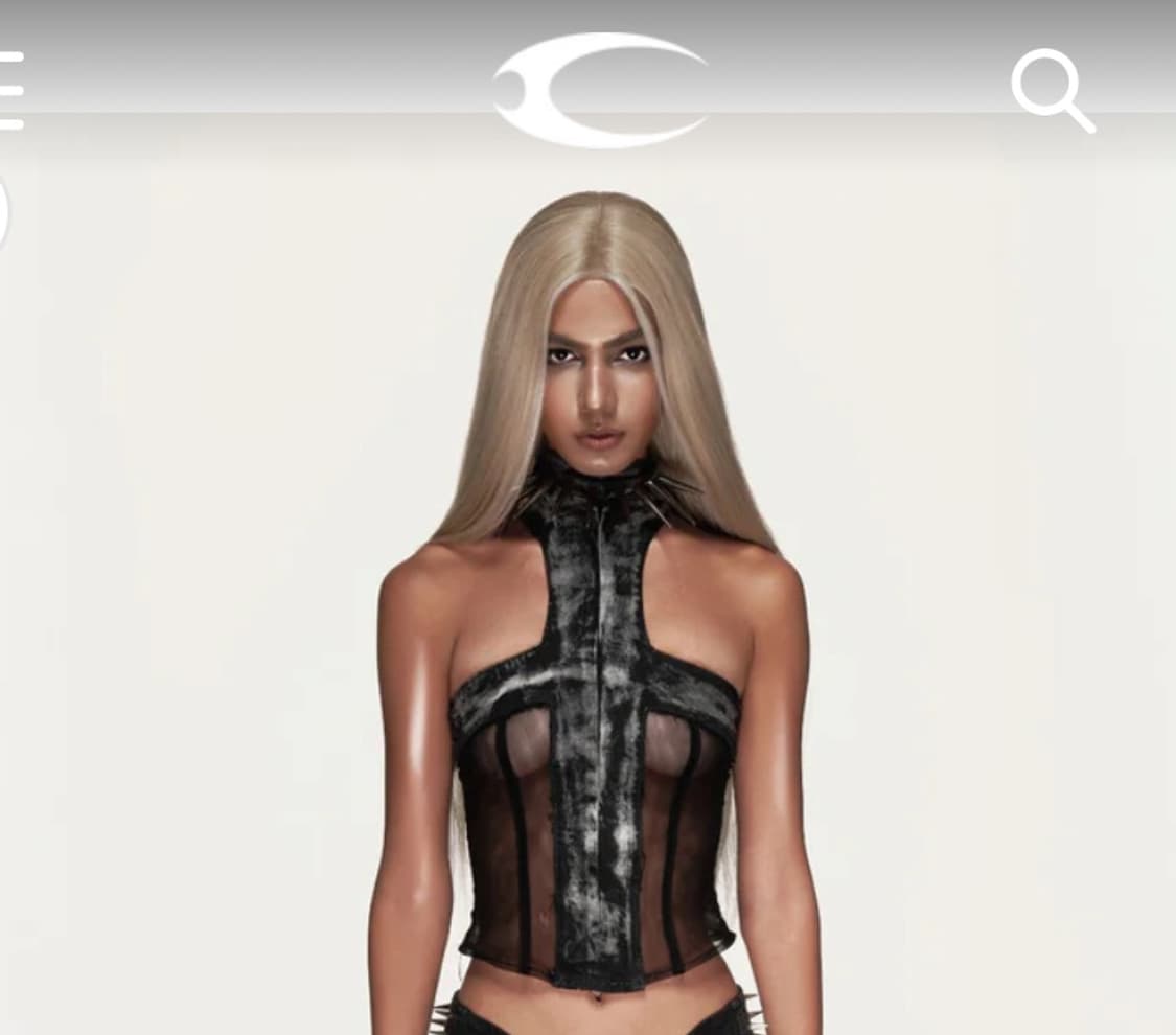 Cozyworldwide 스파이크 데님 탑  상품이미지1