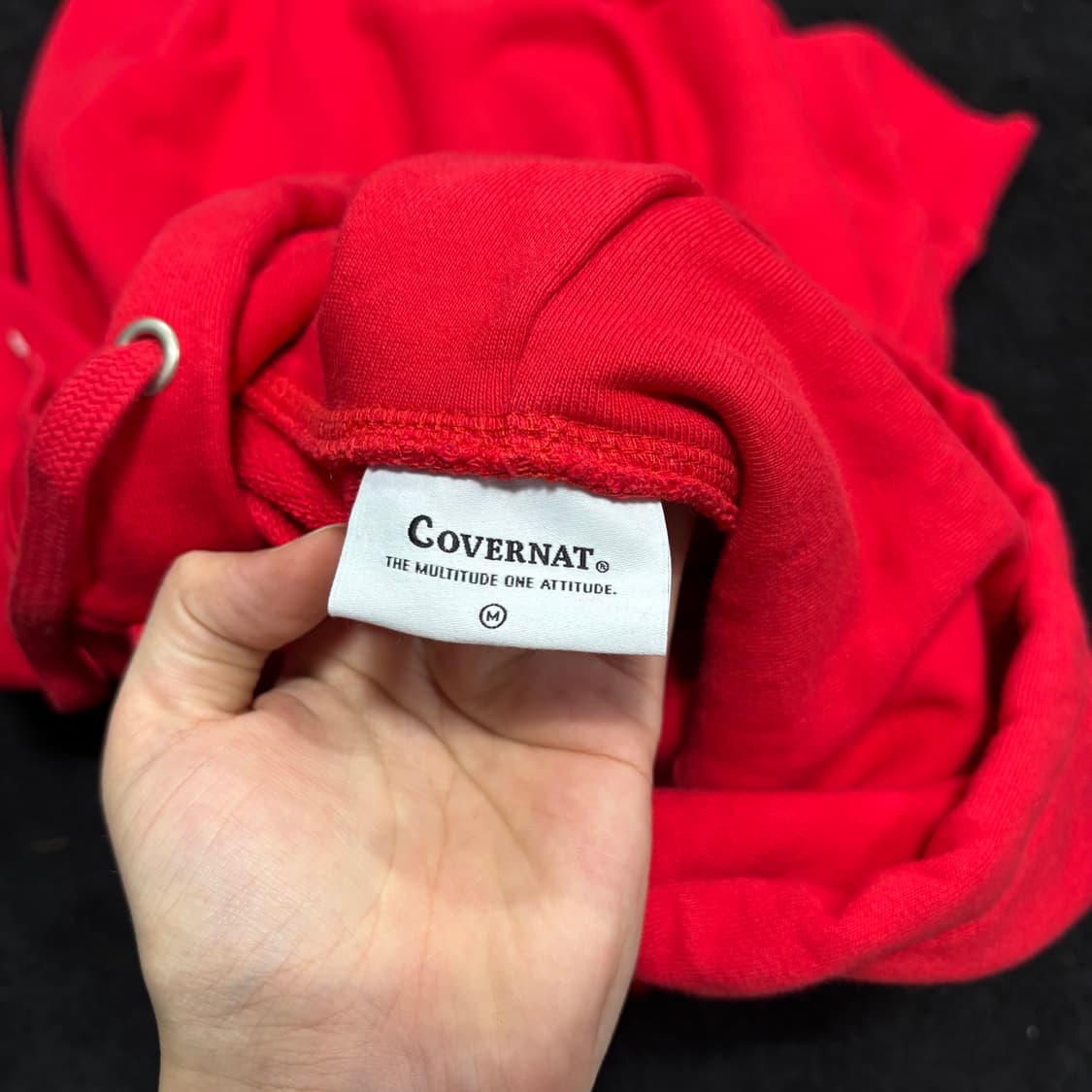 M 커버낫 레드 레터링 후드티 상품이미지3