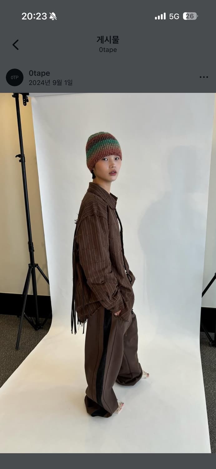 공테잎 0tape 프린지 셔츠 브라운 S 상품이미지2