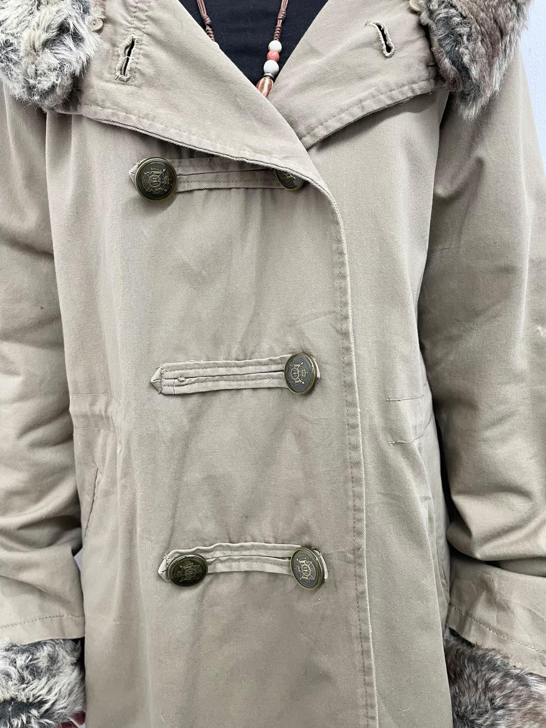 모리 버튼 퍼 야상 자켓 상품이미지3