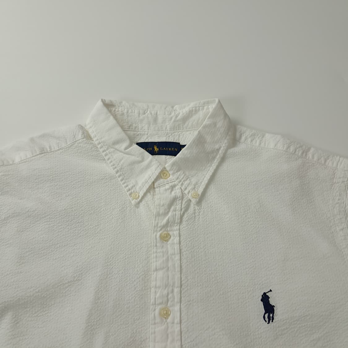 CK656 2XL 폴로 미디엄포니 시어서커 화이트 반팔 셔츠 남방 상품이미지2