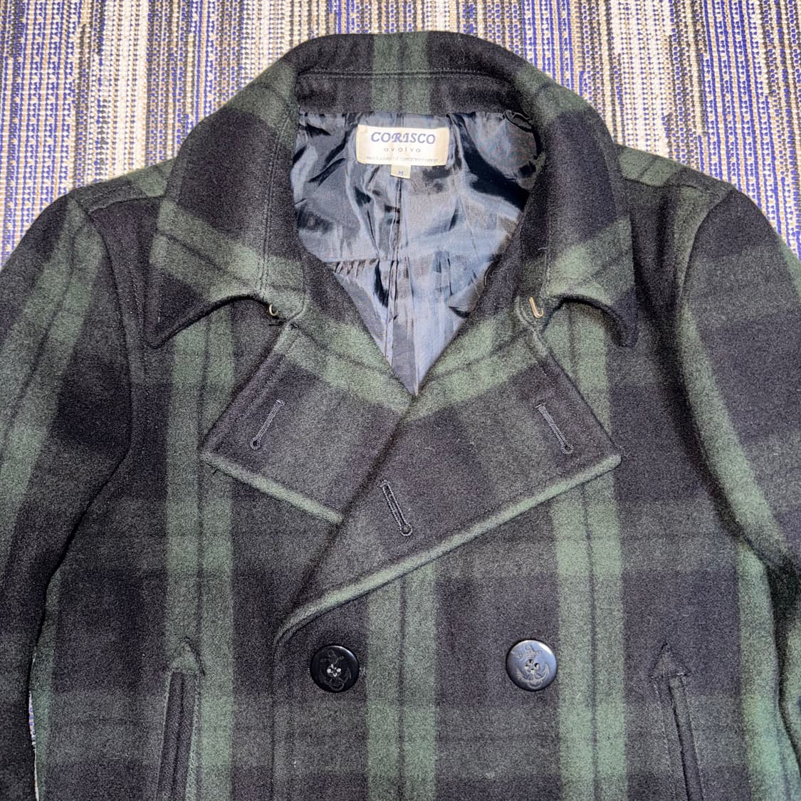 CORISCO 체크 울 피코트 상품이미지2