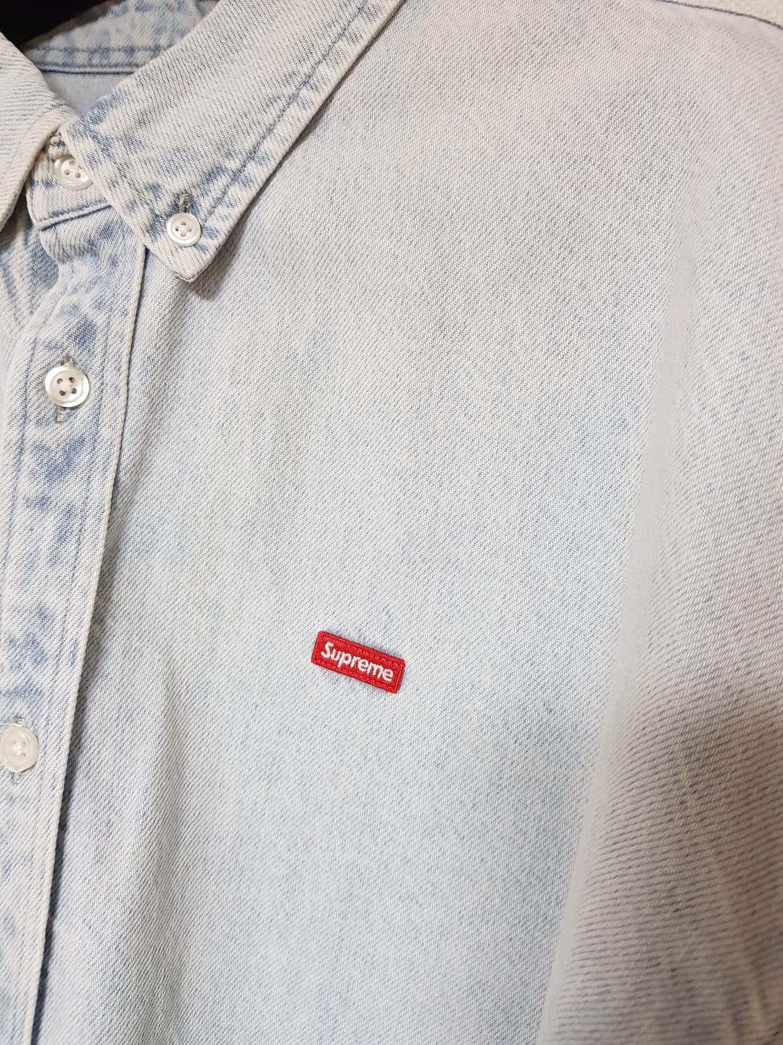 슈프림 스몰 박스 셔츠 연청 워시드 블루 24SS 상품이미지4