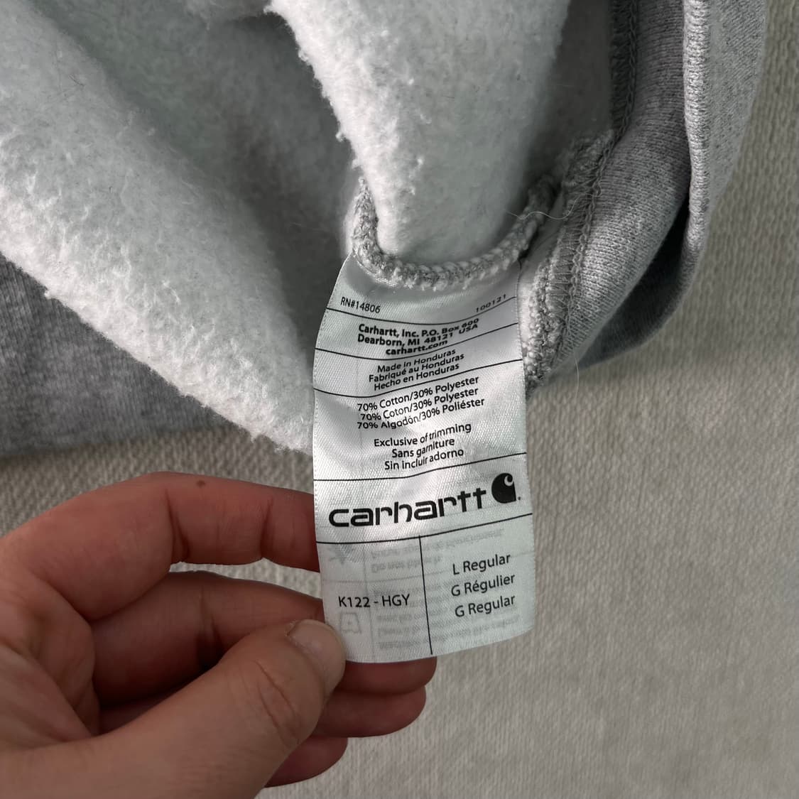 105 칼하트 그레이 후드집업 상품이미지6