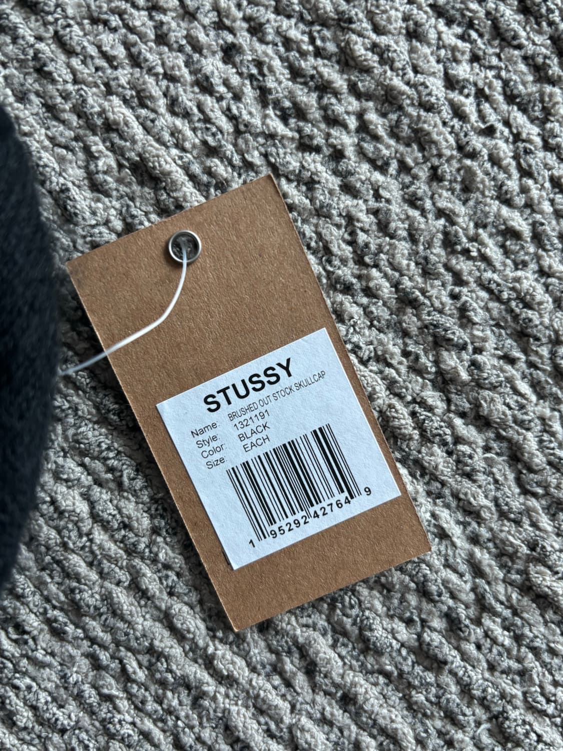 스투시 브러쉬드 아웃 스탁 스컬캡 비니 블랙 상품이미지4