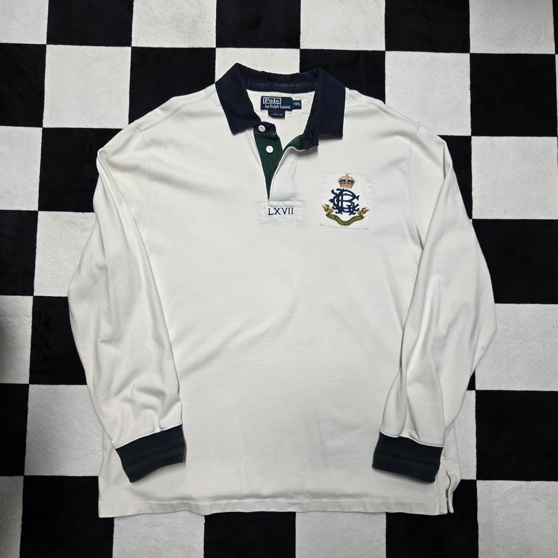 XXL 폴로랄프로렌 한정판 럭비 티셔츠 화이트 상품이미지1