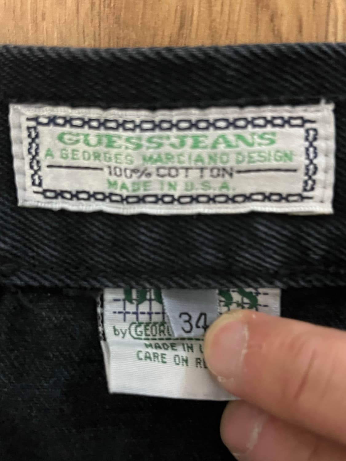 90s guess 게스 마르시아노 흑청 버뮤다 팬츠 made in usa 상품이미지3