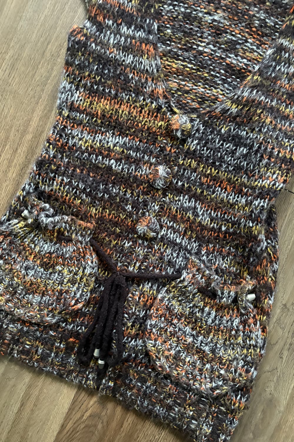 Multi-Color Mélange Hooded Knit Vest 상품이미지5